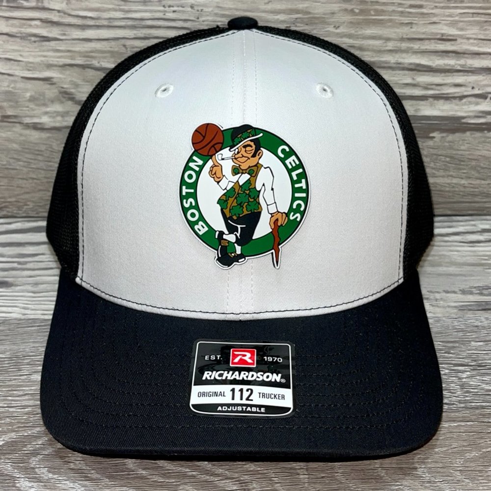 Boston Celtics 3D Snapback Trucker Hat- White/ Black